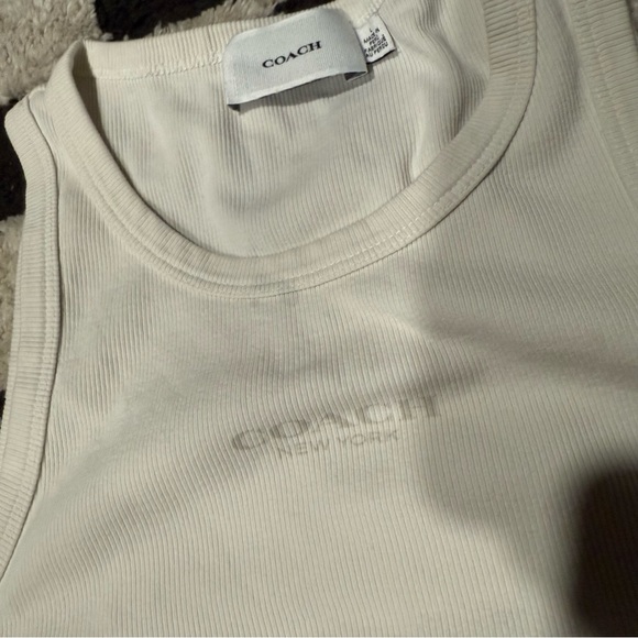 Coach Ivory Ribbed Tank Top - Picture 3 of 8